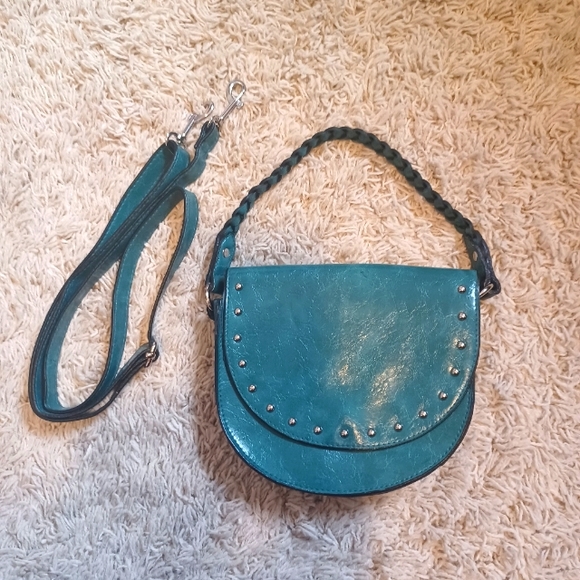 Mini Green Saddle Crossbody Purse - Picture 2 of 7